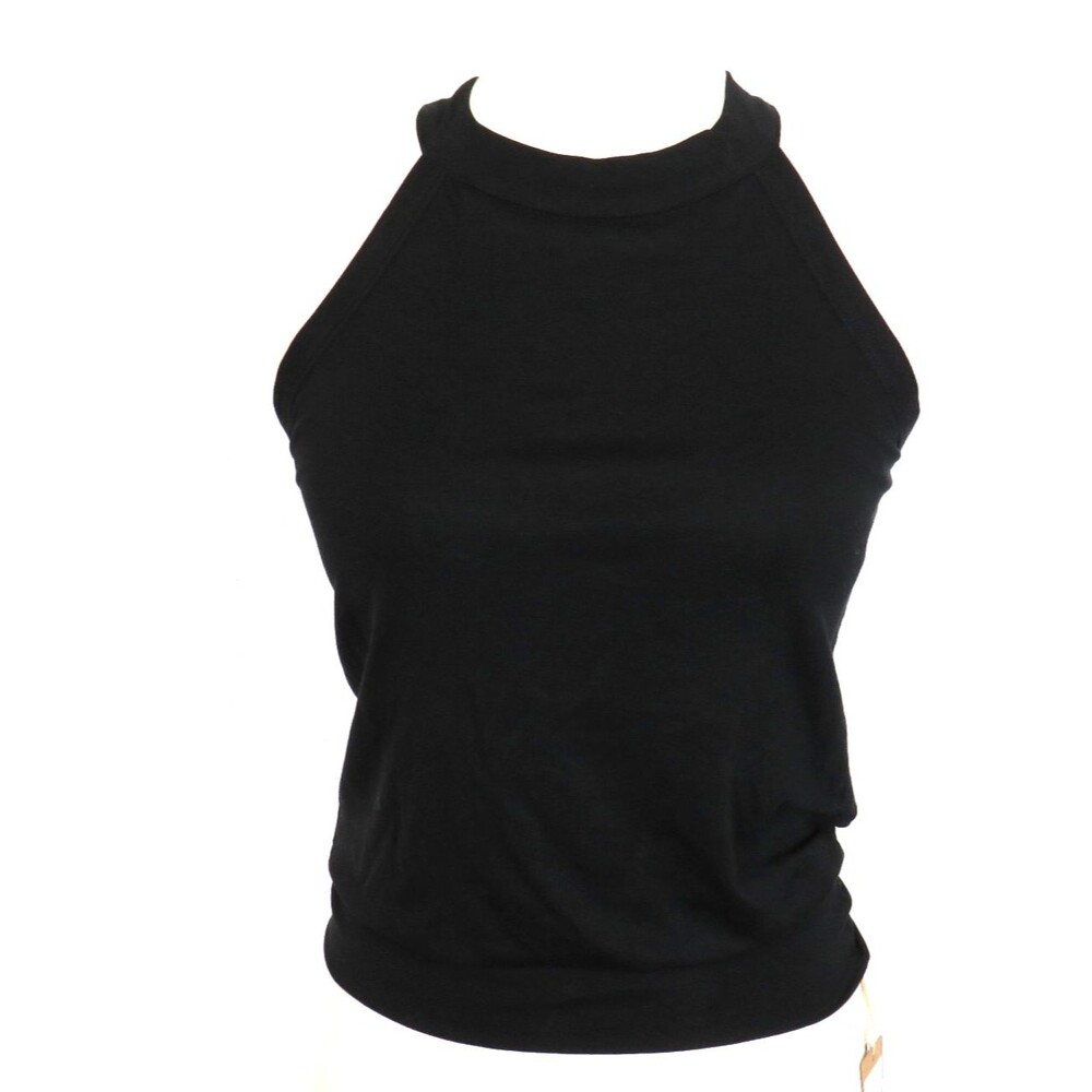 OGL Halter Neck Banded Hem Brami Bra Tank Top Black Size Small